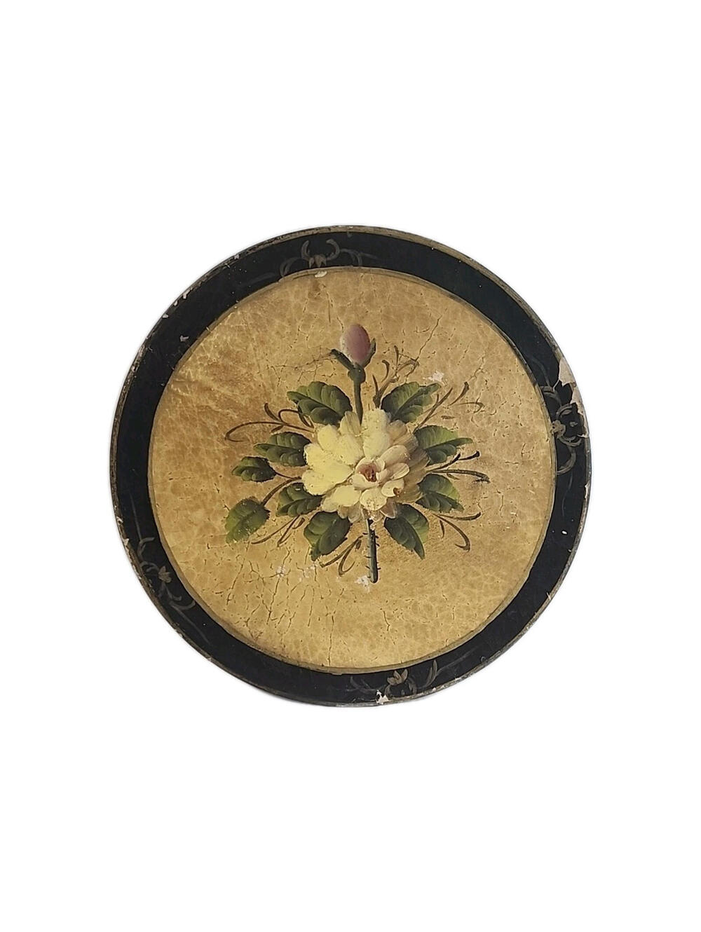 Antiqued Rustic Hand Painted Decorative Papier Mache Tray CBK Made China 13"